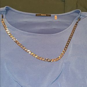 Tahari blouse with attachable necklace